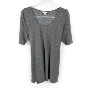 Purejill by J. Jill Taupe Linen blend tunic tie back top size: L